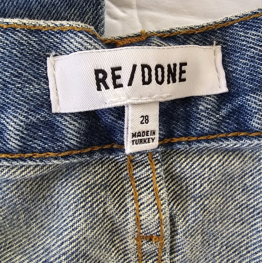 RE/DONE High Waist Tapered Leg Vintage Inspired Jeans Size 28 Mid Wash B… - Picture 4 of 11
